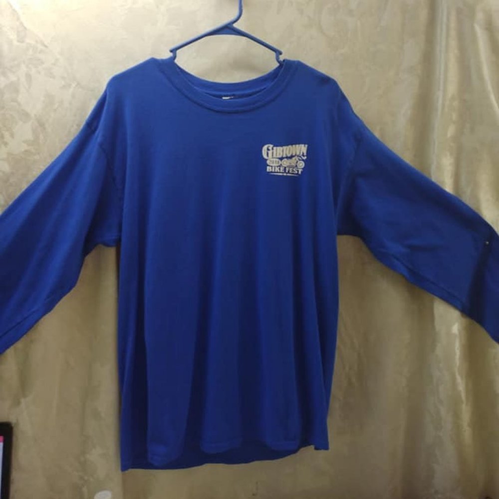 XL Blue Gibtown Bike Fest Long Sleeve Tee